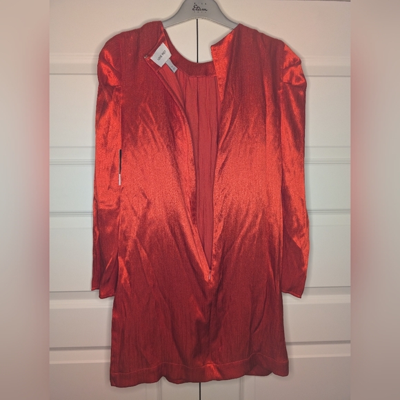 NWT Nine West XS Womens Red Long Sleeve Dress 'Luxe Animal' - Picture 4 of 13